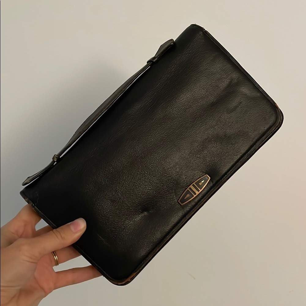 Black Leather Clutch